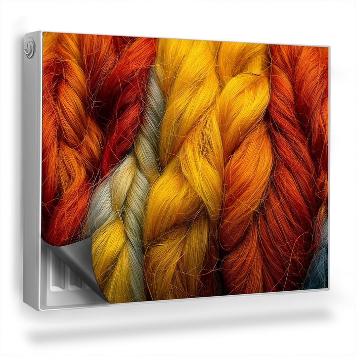 Magnet decorativ pentru calorifer, Wallfluent, Tesaturi de lana, Portocaliu, 80 x 60 cm, 010220260030000282385