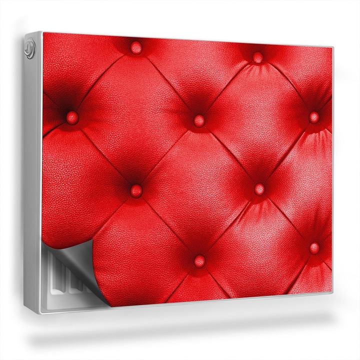 Covoras decorativ pentru calorifer, Wallfluent, Model matlasat, Rosu, 80 x 60 cm, 010220260030000282646