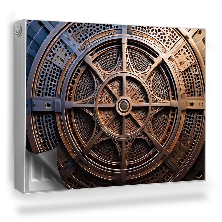 Capac decorativ pentru calorifer, Wallfluent, Mecanism, stea, Maro, 80 x 60 cm, 010220260030000282343