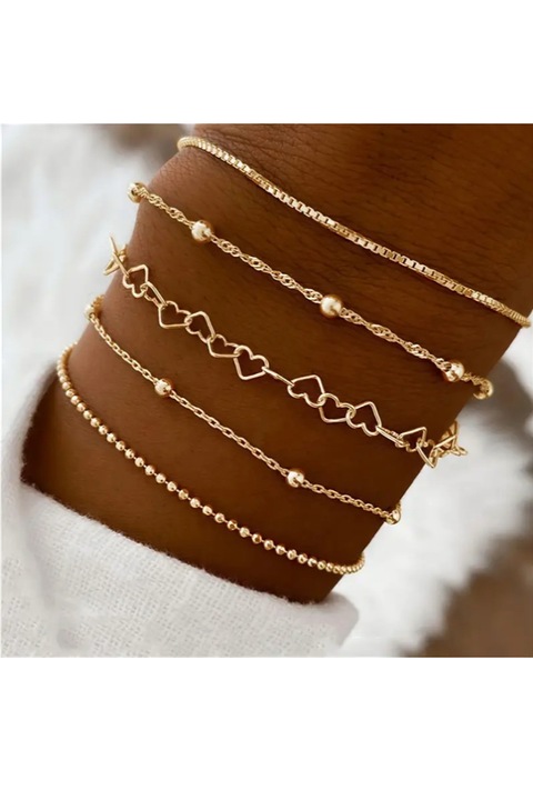 Bratari set 5 buc. stil european si american, folosire zilnica, culoare auriu galben