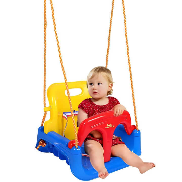 Детска люлка Promerco +3 години, 3 в 1 дизайн, За вътрешна/външна употреба, 2-точкова система за закрепване