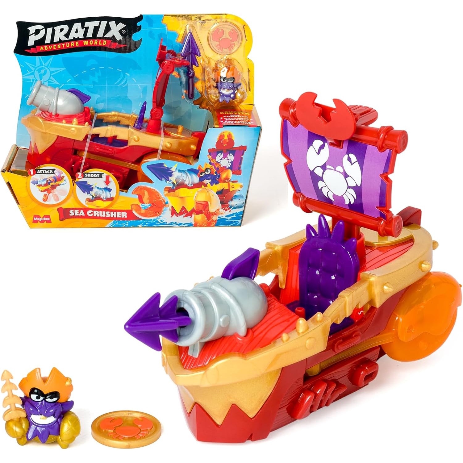 Set de Joaca Piratix, Magic Box, Nava Sea Crusher, 1 figurina