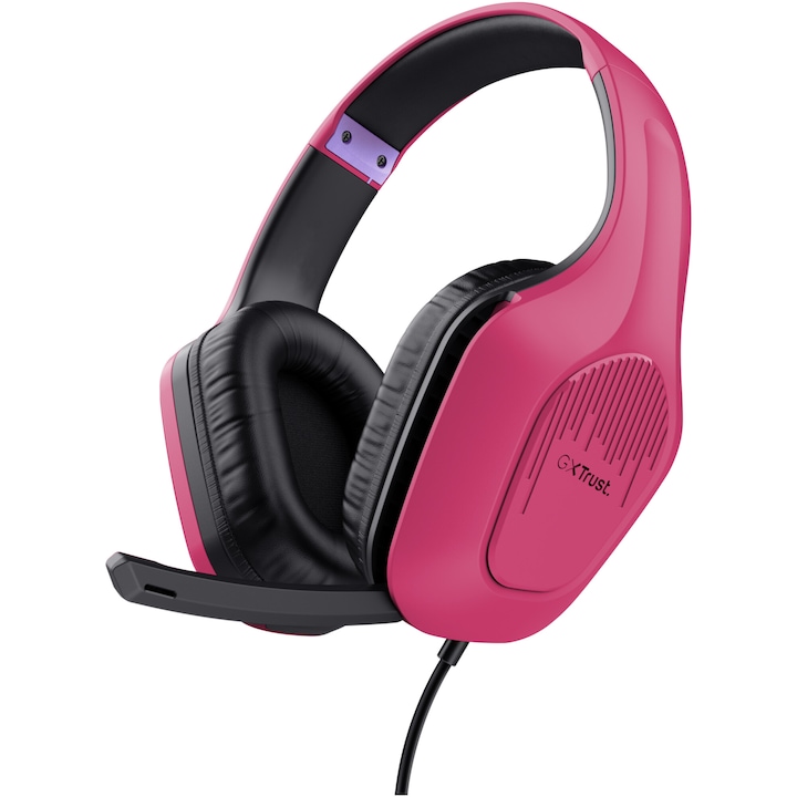 Casti Gaming cu fir Trust GXT418 RAYNE, drivere 50mm, microfon pliabil, compatibil PC, PS4/PS5/Xbox, cablu 2m, 3,5 mm, Negru