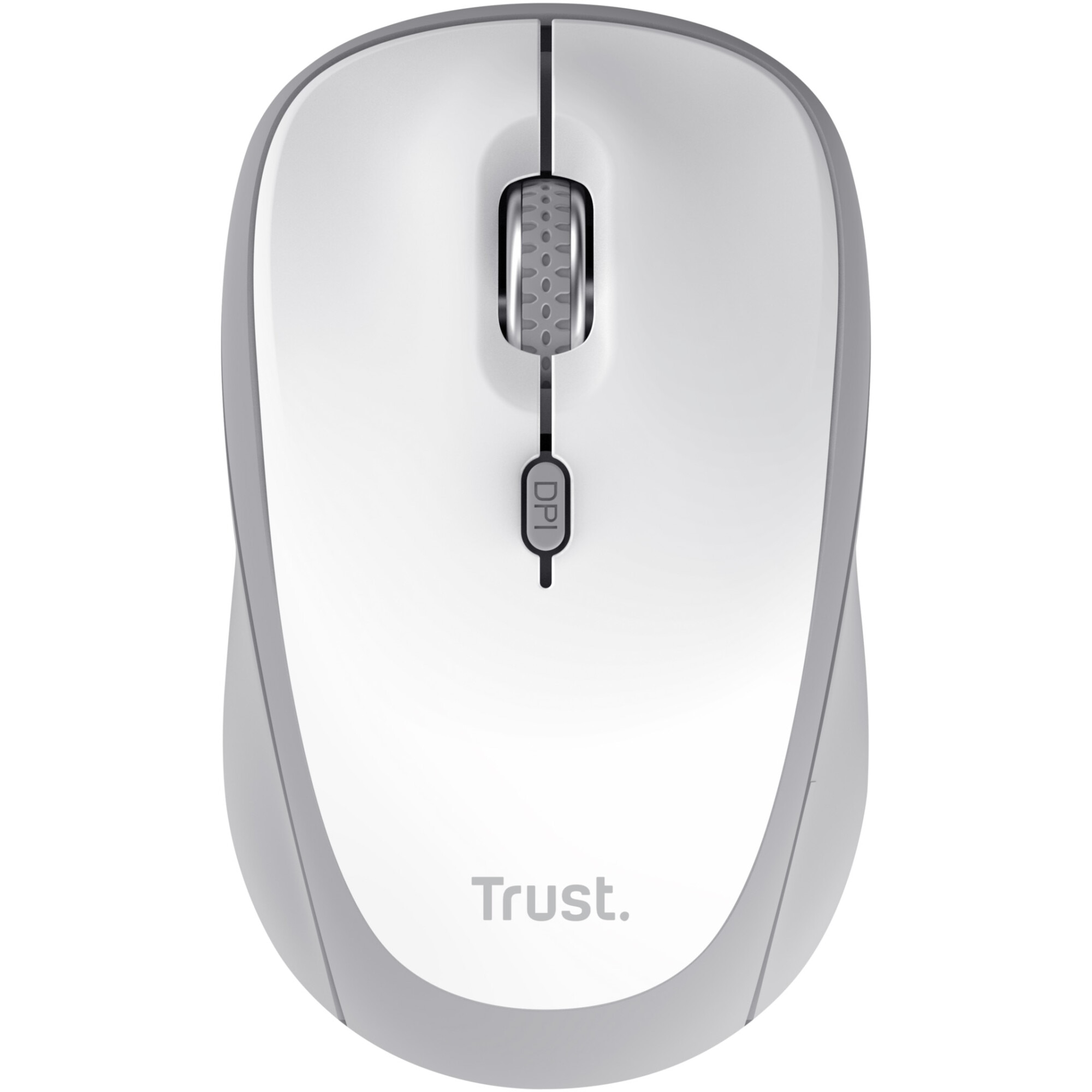 Mouse wireless Trust YVI+ MULTI-DEVICE, 800-1600 DPI, 3 butoane, RF 2.4GHz, 75% plastic reciclat,USB-A, Alb