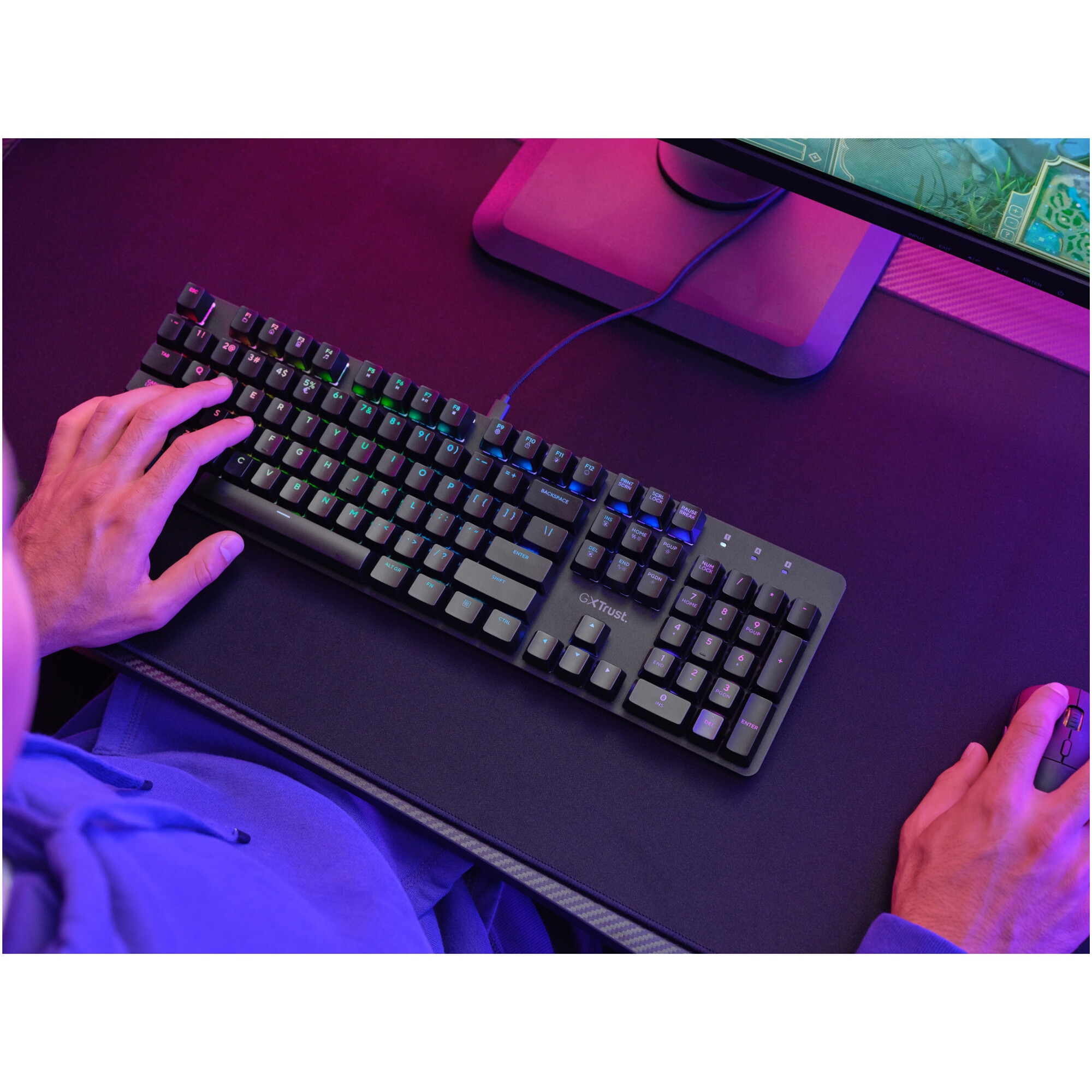 Tastatura Gaming Mecanica Trust GXT871 ZORA, Full RGB