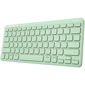 Tastatura Wireless compacta Trust Lyra, RF 2.4GHz, Bluetooth, QWERTY, USB-A/USB-C, Verde