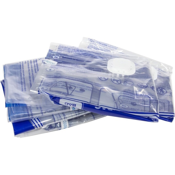 4 db-os vákuumzacskó készlet, Ruhákhoz, párnákhoz, paplanokhoz, Háromszelepes, Kézi használatra, 50x70cm, 35x50cm