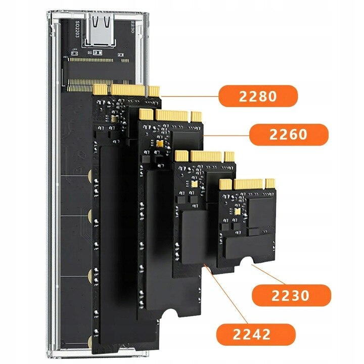 Rack Extern, Zola, compatibila SSD M.2 NVMe, NGFF SATA 2230/2242/2260 ...