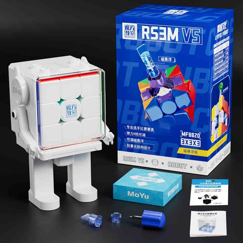 Cub Rubik MoYu RS3M V5, Exista o cutie de afisare robot, 3x3, 65g