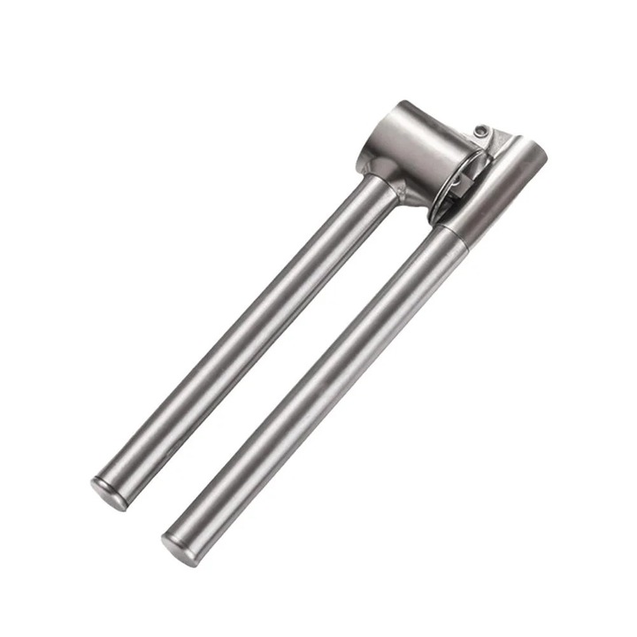 Преса за чесън от неръждаема стомана 304, ергономичен дизайн, 5x18 см, комплект от 1 брой.