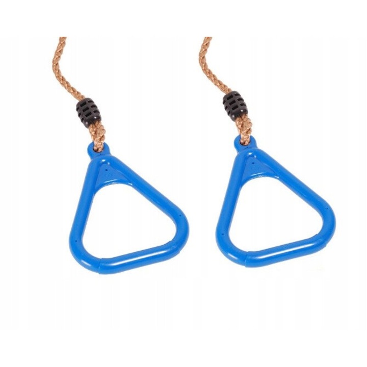 Cercuri triunghiulare GIGI TOYS, albastre, set pentru loc de joaca, 11,5x12cm