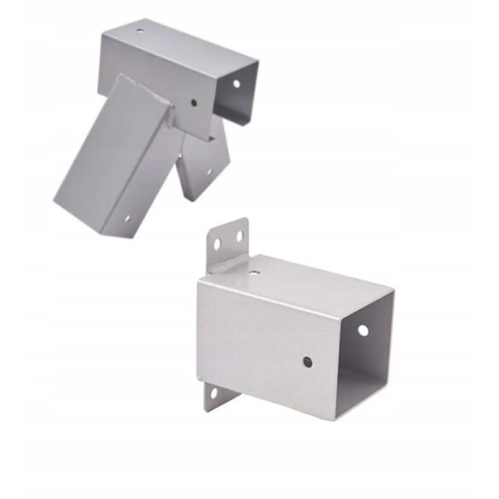 Set 2 conectori pentru grinzi patrate, 90x90mm, GIGI TOYS, 90 grade, gri