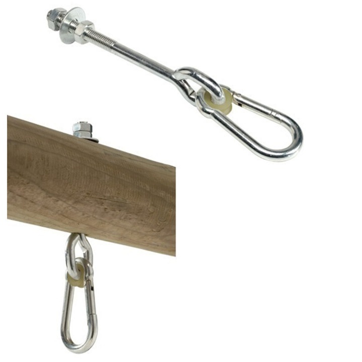 Conector pentru montaj M10 120mm, GIGI TOYS, otel zincat, rezistenta la intemperii, pentru loc de joaca