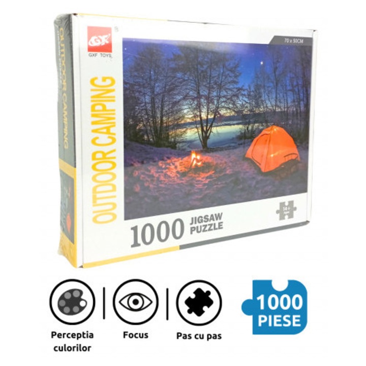 Puzzle Camping 1000 darabos, 50 x 70 cm, 14+, Kirakó