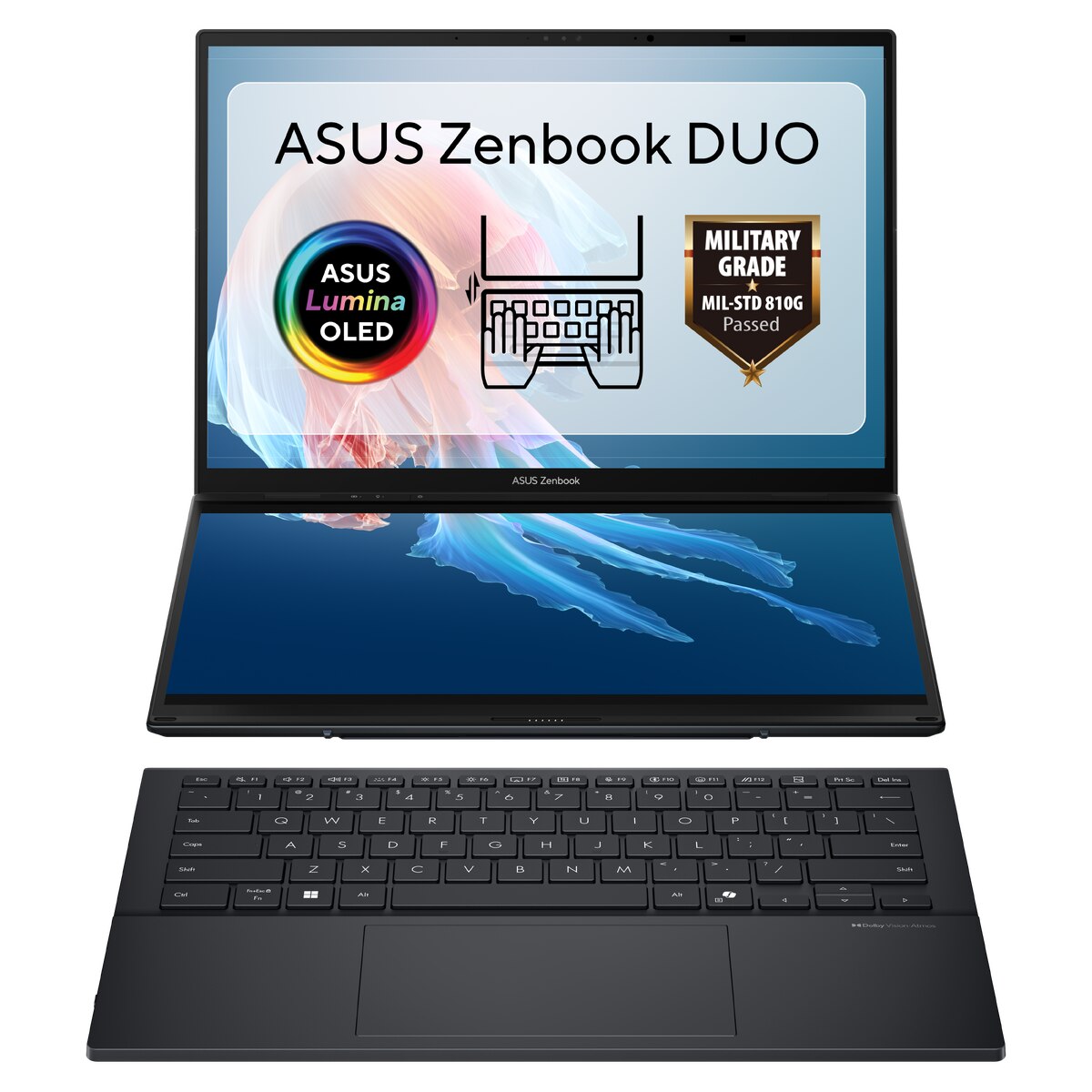 Laptop ASUS Zenbook Duo WUXGA 14 inch Intel Core Ultra 7 255H 16GB 1TB SSD Windows 11 Home Inkwell Gray