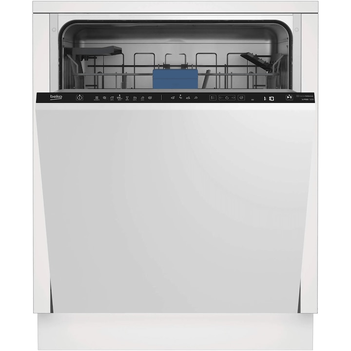 Masina de spalat vase incorporabila Beko BDIN28450C, 14 seturi, 8 programe, Clasa B, Deschidere automata a usii, Motor ProSmart Inverter, Fast+, 60 cm