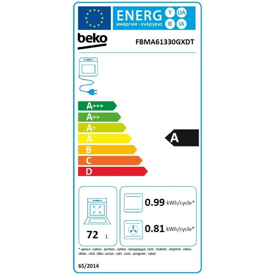 Aragaz Beko FBMA61330GXDT, Mixt, 4 arzatoare, High-Efficiency, SteamShine Cleaning, AirFry, Clasa A, 60 cm, Inox
