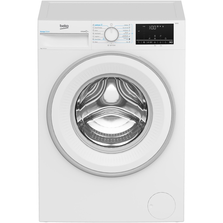 Пералня Beko B3WFU410415WWES, 10 кг, 1400 об/мин, Клас A, ProSmart инверторен мотор, Рециклирана вана, Hygiene+, SteamCure, IronFast, AddXtra, Бял
