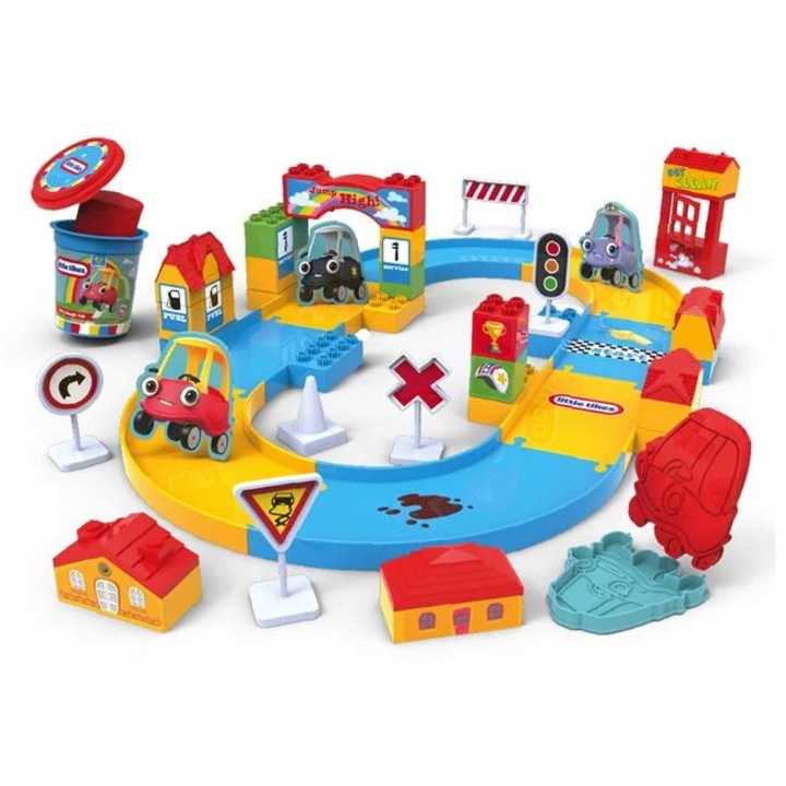 ANGMAD kreatív készlet, Versenypálya modell, 38 darabból áll: 110g gyurma és sok puzzle típusú kellék, többszínű, minimális ajánlott életkor 3+ év