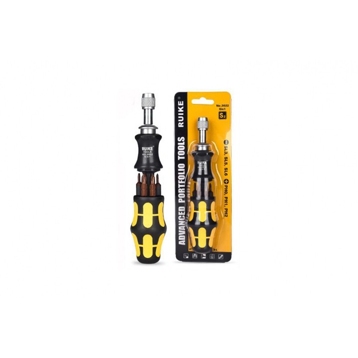 Csavarhúzó készlet 6v1, StableCam, S2, Cr_V, 12x4cm, 170g