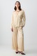 JIMMY KEY, Pantaloni de satin cu buzunare laterale, Portocaliu deschis