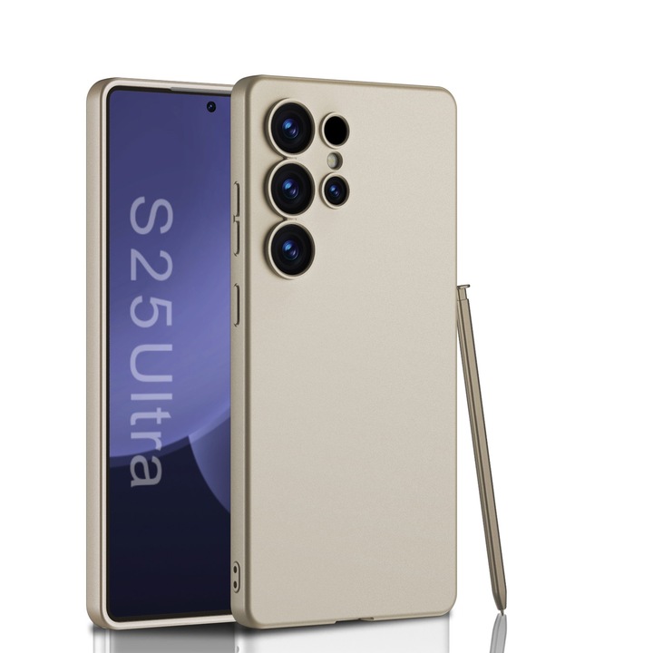 Кейс за Samsung Galaxy S25 Ultra, Ултра тънък силикон Agora, Sand Gold