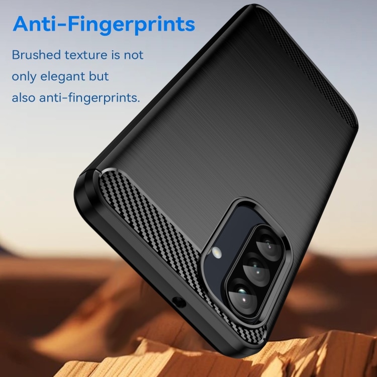 Husa pentru Samsung Galaxy S25 cu textura Fibra Carbon, Negru