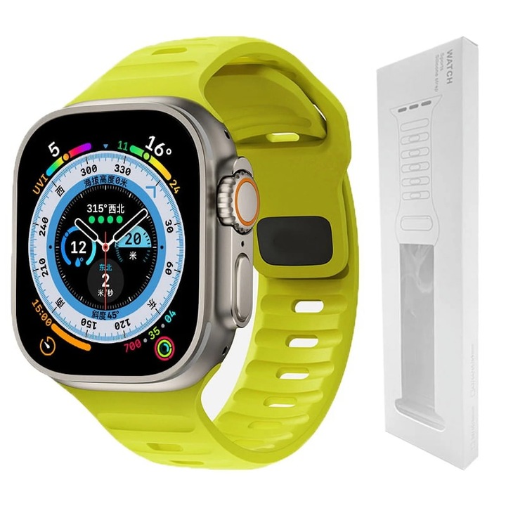 Bratara din silicon moale pentru Apple Watch, 38x49mm, culoare variata, lungime 23cm