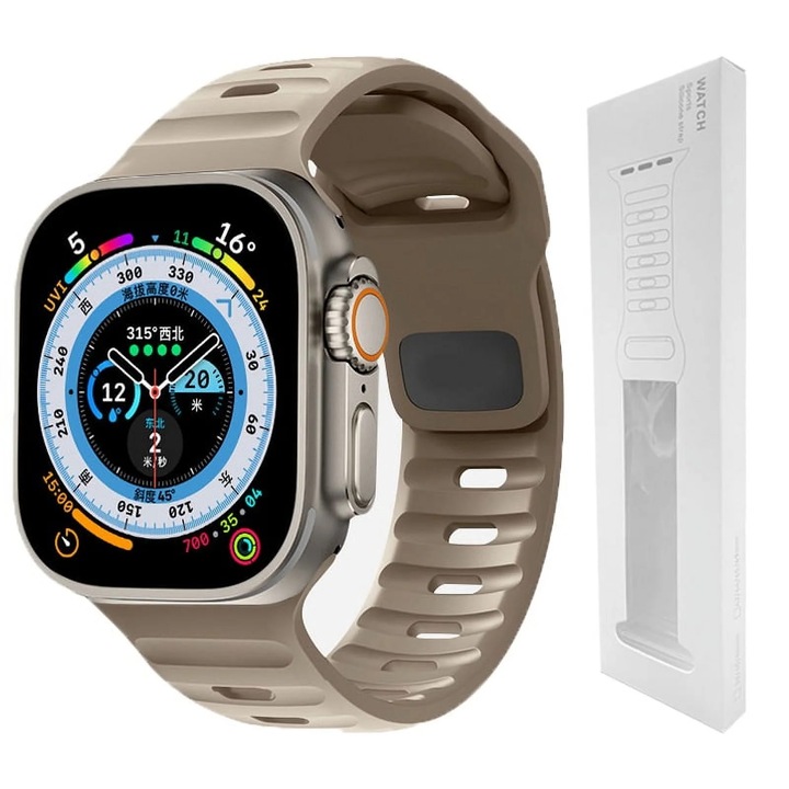 Bratara din silicon moale pentru Apple Watch, 38x49mm, culoare variata, lungime 23cm