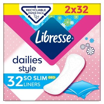Absorbante zilnice Libresse So Slim Deo Fresh, 32 bucati Absorbante zilnice Libresse So Slim Deo Fresh, 32 bucati