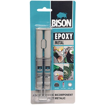 Adeziv bicomponent pentru metal Bison Epoxy, 2x12ml, blister Adeziv bicomponent pentru metal Bison Epoxy, 2x12ml, blister