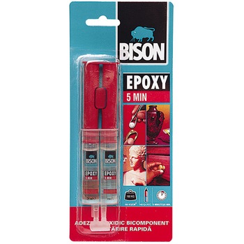 Adeziv rapid bicomponent Bison Epoxy 5minute, 2x12ml, blister Adeziv rapid bicomponent Bison Epoxy 5minute, 2x12ml, blister