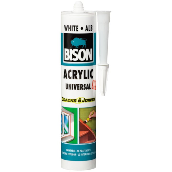 Silicon acrylic Bison, 300 ml, Alb