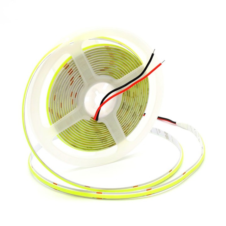 Cob Led лента 24V - 8mm / 320led/ml - 11W/ml, зелена - вътрешна IP20 - 5m/ролка