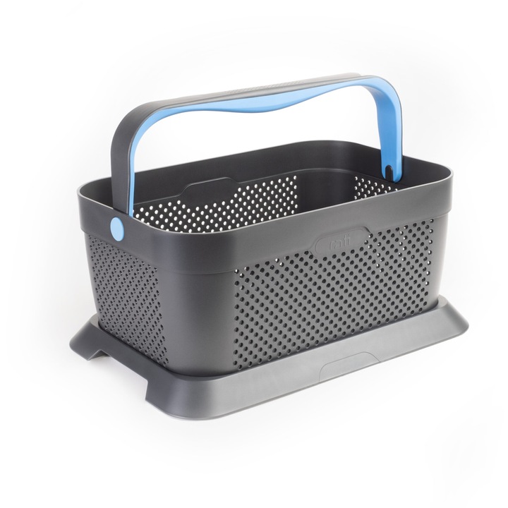 Cos auto pentru cumparaturi, RATI, cadru antiderapant, capacitate incarcare 12 kg, volum 21 L, 438 x 200 x 292 mm, Albastru