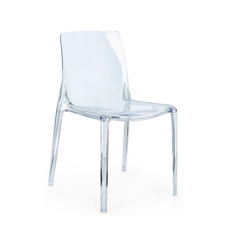 Комплект 4 прозрачни поликарбонатни стола Adele 50x54x82 см