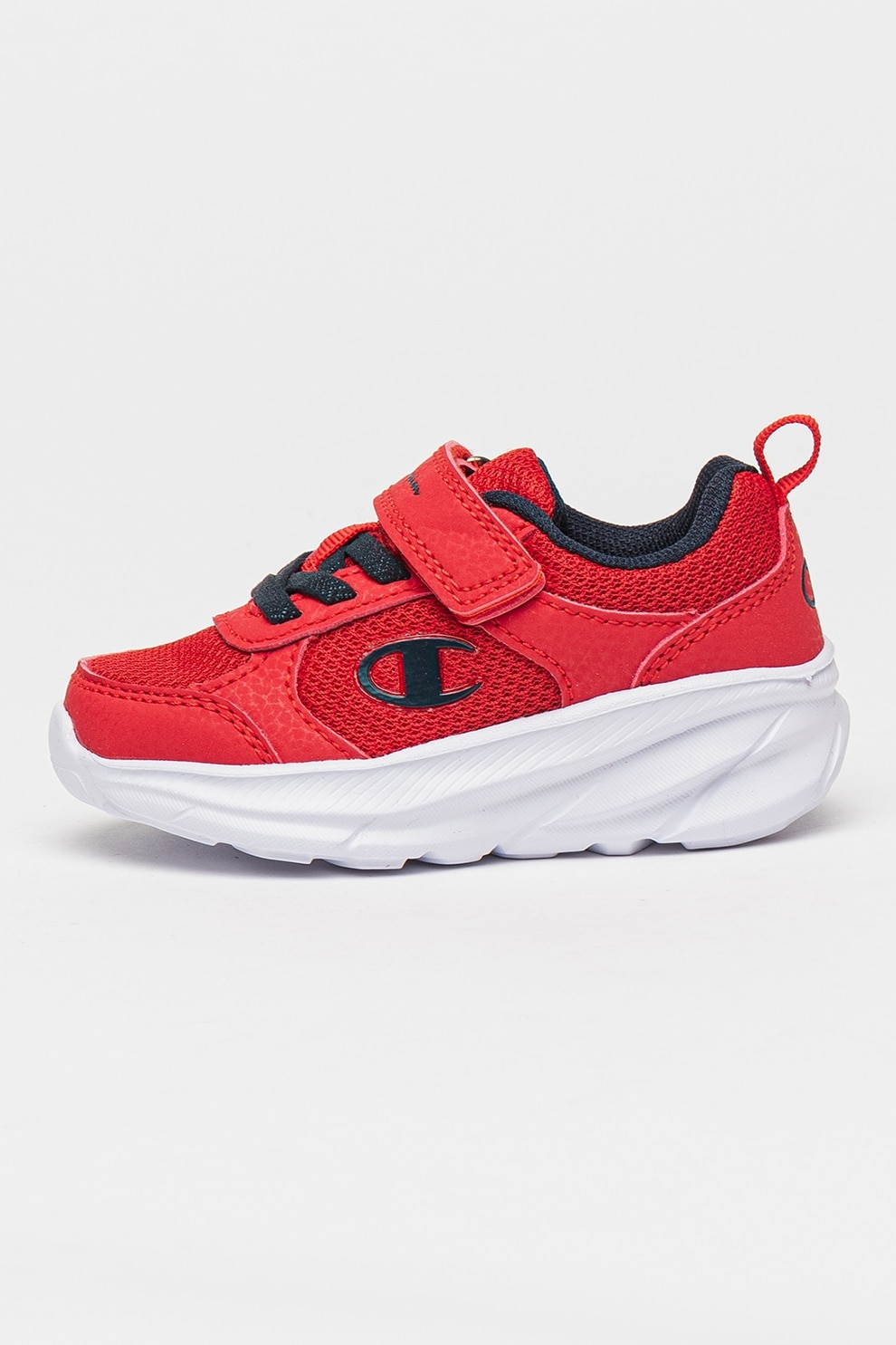 Champion, Pantofi sport cu inchidere velcro si segmente din material sintetic, Rosu, Negru, 22 EU