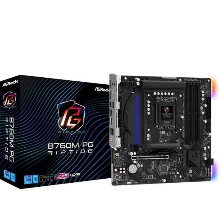 Дънна платка, Asrock B760M PG RIPTIDE, LGA1700, DDR5, Micro ATX