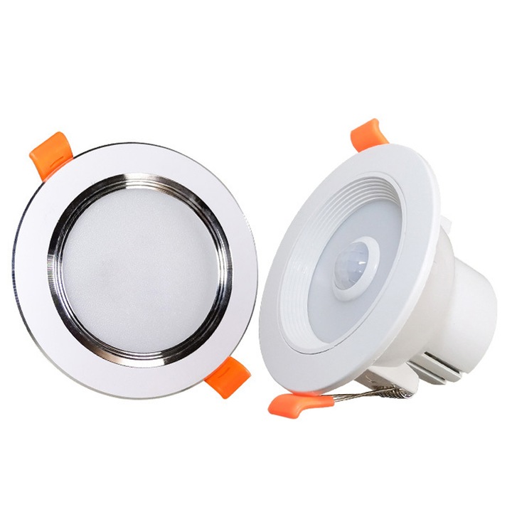 Прожектори Enforose, 7W, 14 LED, инфрачервен сензор, студена светлина, 10 броя