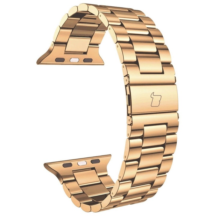 Bizon szíj Apple Watch-hoz, 42/44/45/46/49 mm, rozéarany, rozsdamentes acél, állítható