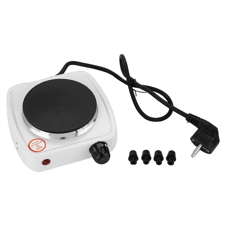 Jormftte elektromos főzőlap, 500W, fehér, 5 hőmérsékletfokozat, 17x5.5x14.5cm