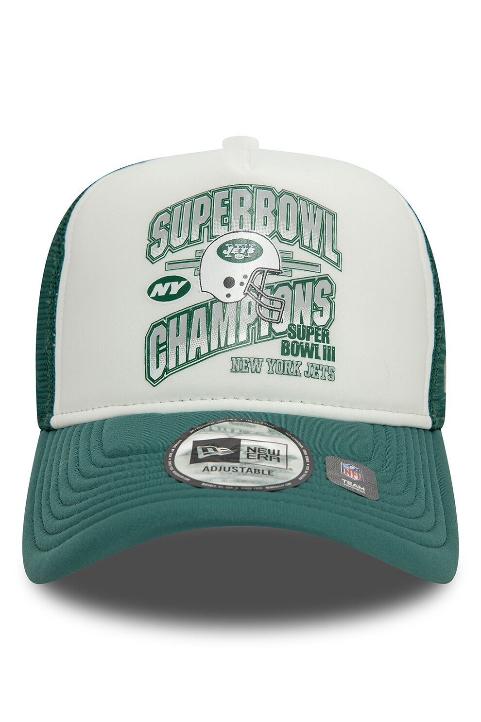 New Era, Sapca trucker cu imprimeu SuperBowl, Alb, Verde englez