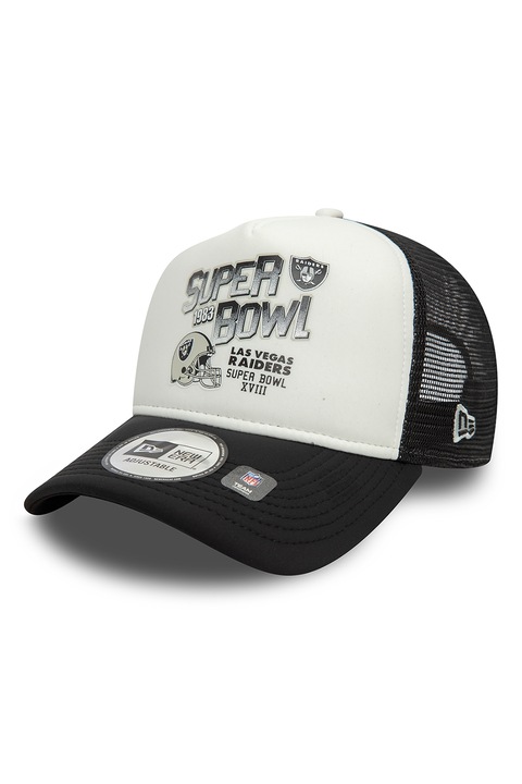 New Era, Sapca baseball cu imprimeu text, Alb/Negru, 56-62 CM