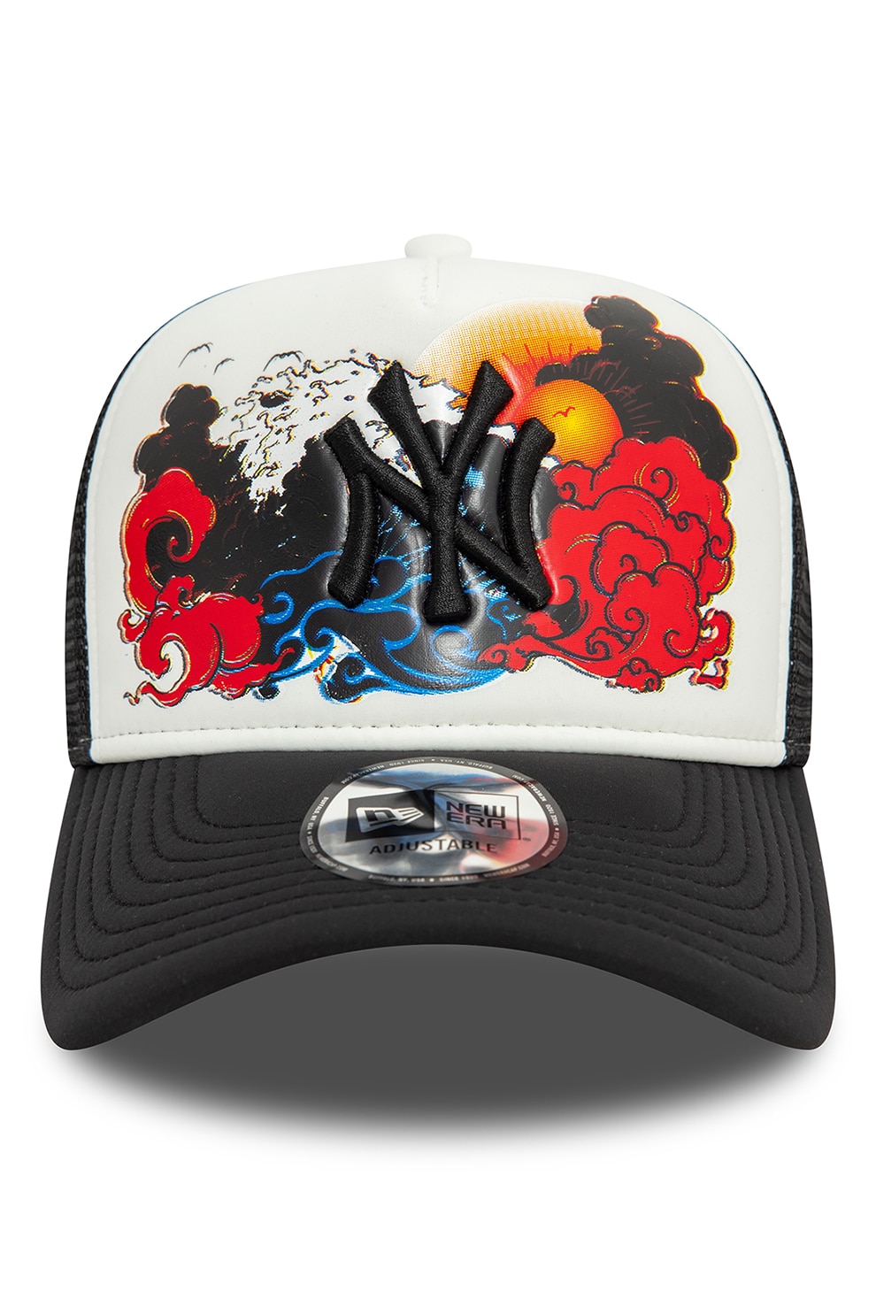 New Era, Sapca trucker cu model, Rosu, Alb, Negru, 56-62 CM - eMAG.ro