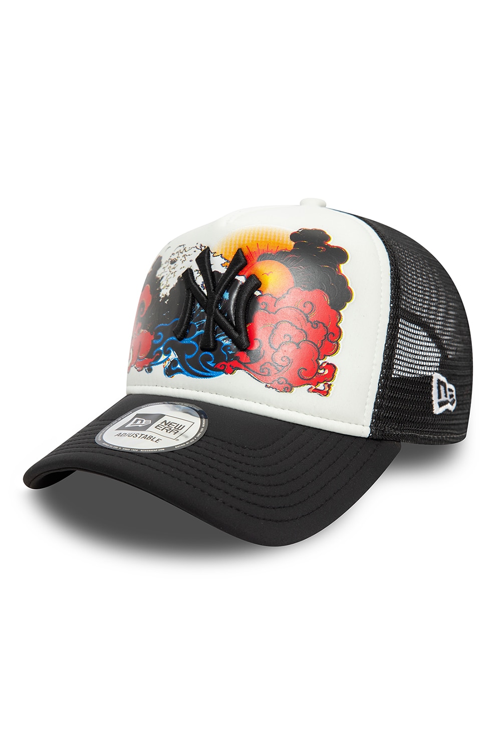 New Era, Sapca trucker cu model, Rosu, Alb, Negru, 56-62 CM - eMAG.ro