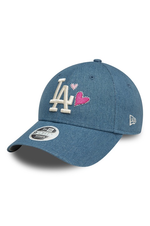 New Era, Sapca baseball din denim LA Dodgers, Rosu, Albastru prafuit, Alb optic