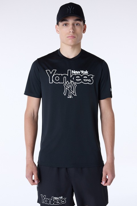 New Era, Тениска с овално деколте, Черен/Бял