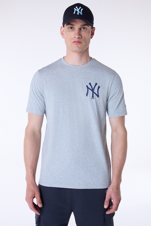 New Era, Тениска от памук с лого, Пастелносин/Тъмносин