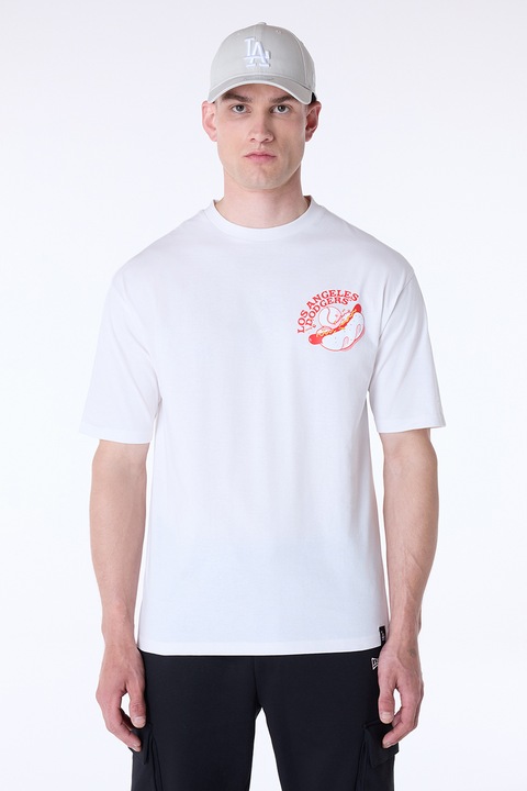 New Era, Тениска с шарка, Червен/Бледожълт/Бял