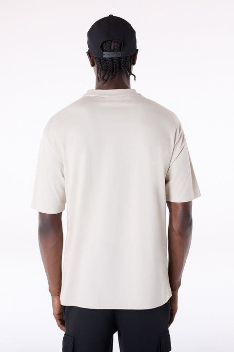 New Era, Tricou din amestec de bumbac cu logo, Galben/Violet/Bej